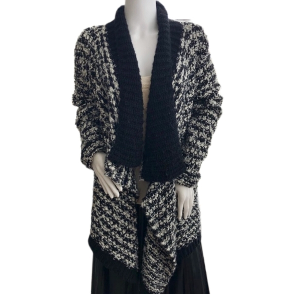 LOFT chunky knit waterfall cardigan black boho sweater small, FINAL PRICE! - Picture 11 of 16
